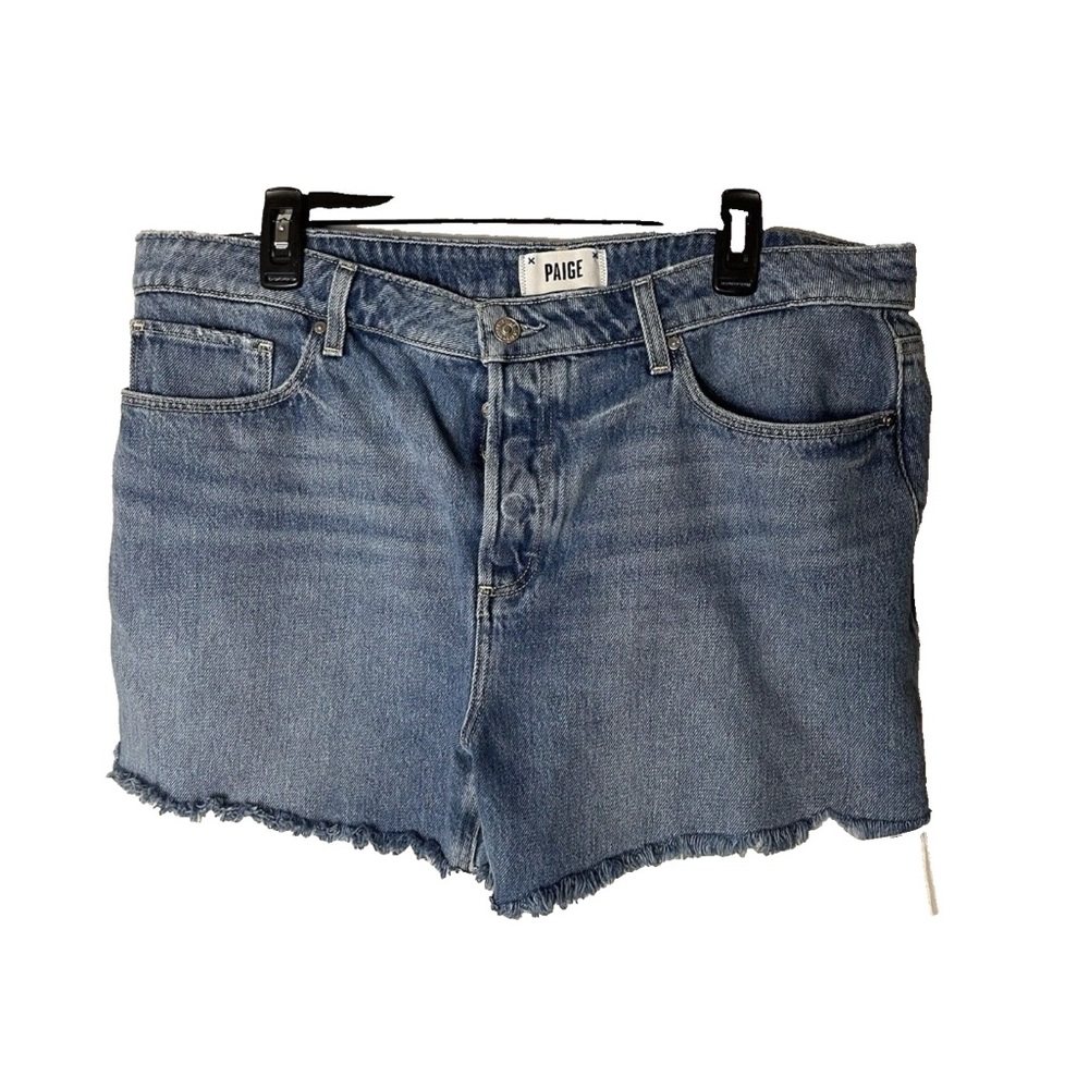 Paige Noella Jean Shorts Size 34 Cut-Offs Denim Blue Pockets Casual Button Fly